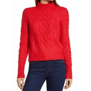 NEW Halogen Atlantic-Pacific Cable Knit Sweater